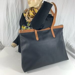 SALVATORE FERRAGAMO Black Coated Canvas/Vinyl